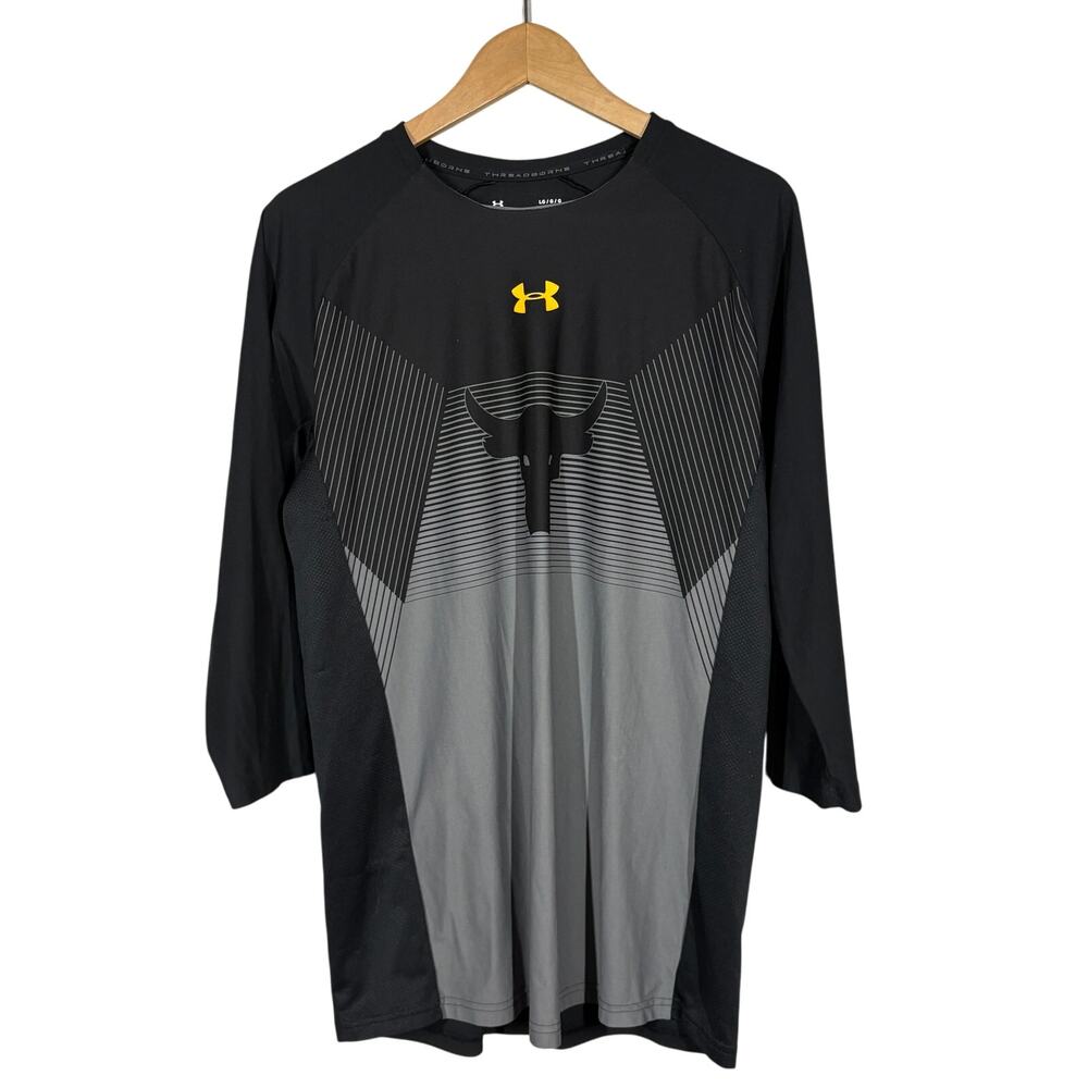 Under Armour Athletic Long Sleeve Top Shirt Black Longhorns Casual Sport - L